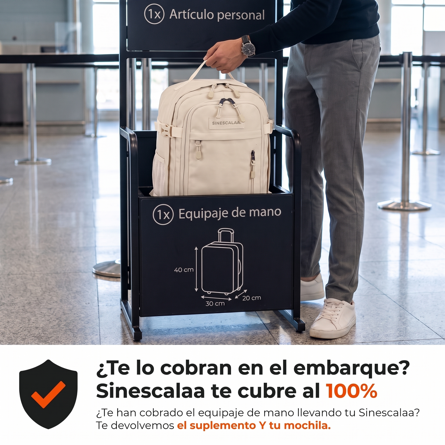 MOCHILA DE CABINA 40x30x20 CM · SINESCALAA™