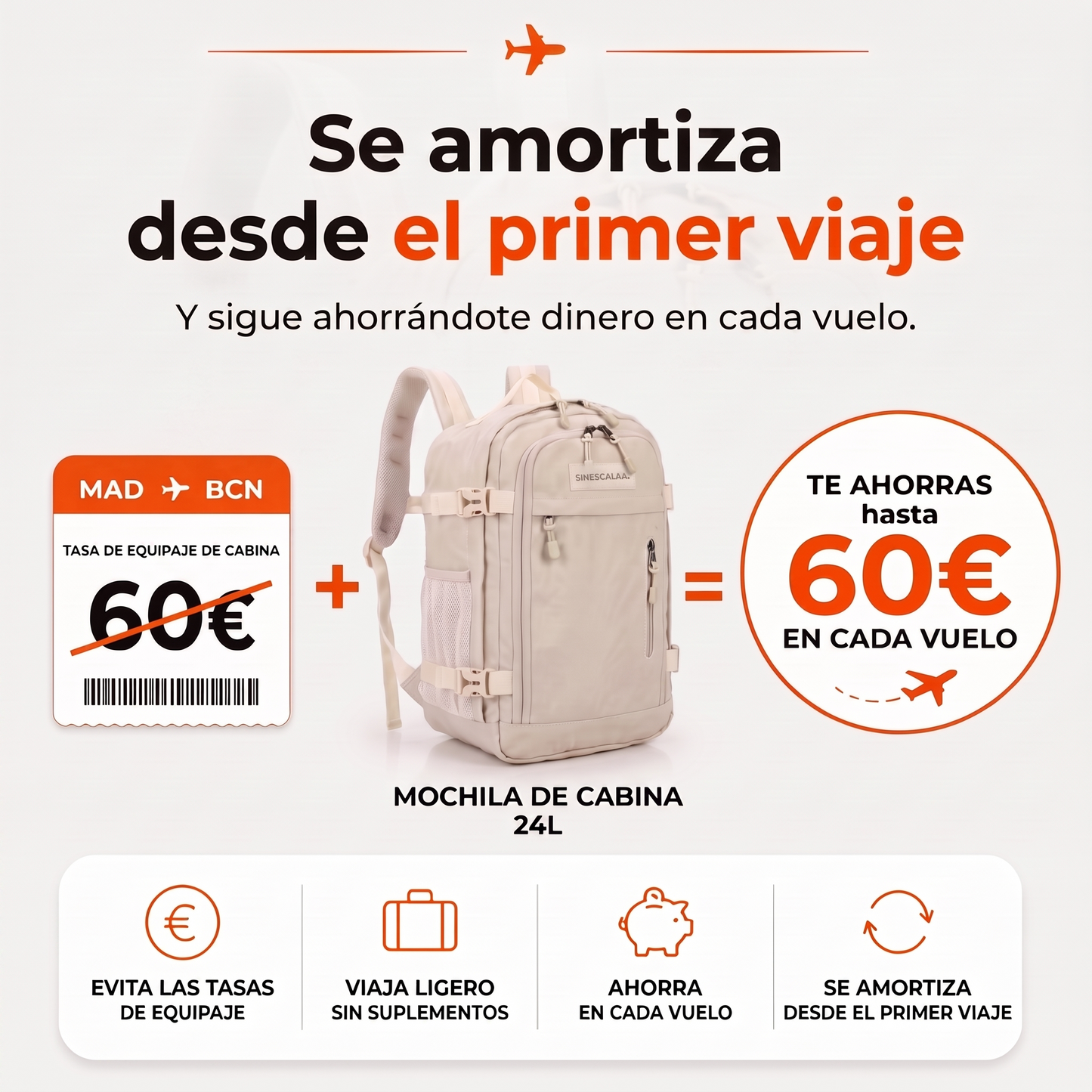 MOCHILA DE CABINA 40x30x20 CM · SINESCALAA™